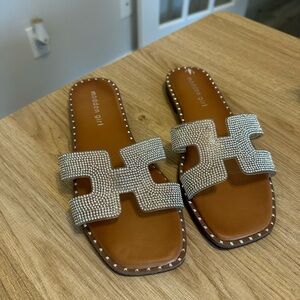 Madden Girl Silver Studded Women's Sandals